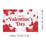 Bulk 1pc Valentine's Day Backdrop Cloth for Wedding Bridal Shower Birthday Party Decorations Photography Background Banner for Photoshoots Wholesale