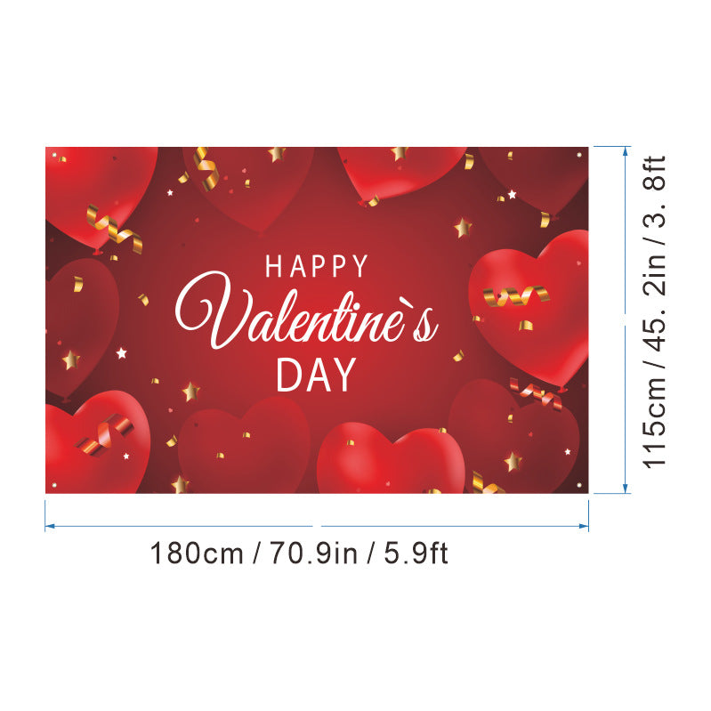 Bulk 1pc Valentine's Day Backdrop Cloth for Wedding Bridal Shower Birthday Party Decorations Photography Background Banner for Photoshoots Wholesale