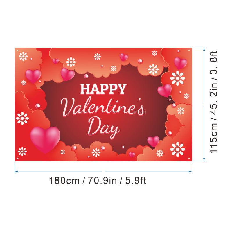 Bulk 1pc Valentine's Day Backdrop Cloth for Wedding Bridal Shower Birthday Party Decorations Photography Background Banner for Photoshoots Wholesale