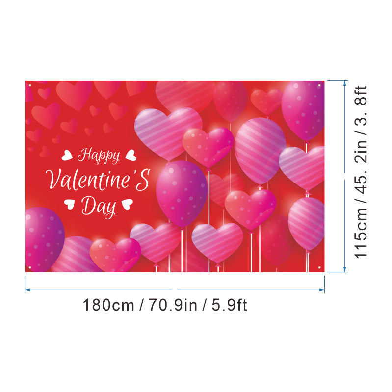 Bulk 1pc Valentine's Day Backdrop Cloth for Wedding Bridal Shower Birthday Party Decorations Photography Background Banner for Photoshoots Wholesale
