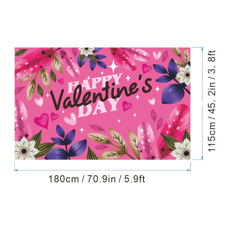 Bulk 1pc Valentine's Day Backdrop Cloth for Wedding Bridal Shower Birthday Party Decorations Photography Background Banner for Photoshoots Wholesale