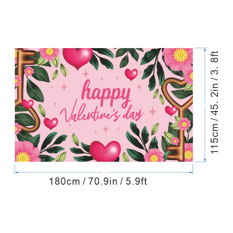 Bulk 1pc Valentine's Day Backdrop Cloth for Wedding Bridal Shower Birthday Party Decorations Photography Background Banner for Photoshoots Wholesale