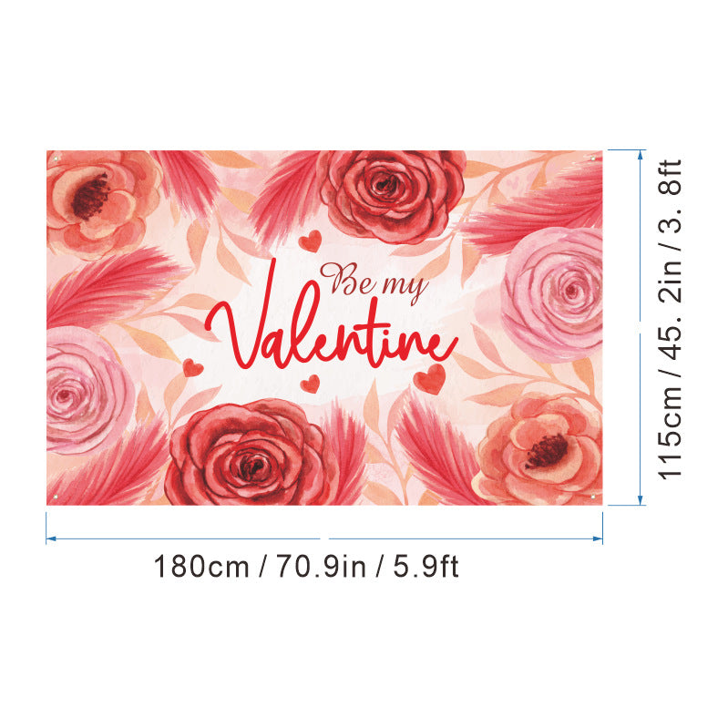 Bulk 1pc Valentine's Day Backdrop Cloth for Wedding Bridal Shower Birthday Party Decorations Photography Background Banner for Photoshoots Wholesale