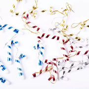 6 Pcs 2.7 Inch Small Artificial Walking Stick Ornaments with Rope Pendant