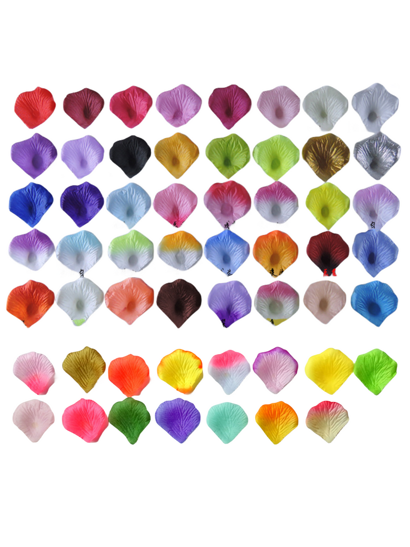 2000 Pcs Silk Rose Flower Petals Bulk Assorted 55 Colors for Wedding Party Decor