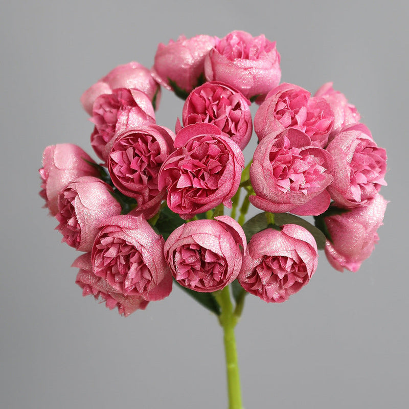 2025 Modern Romance Artificial Peony Buds Bouquet, Shiny Finish, Bulk Wedding & Home Decor