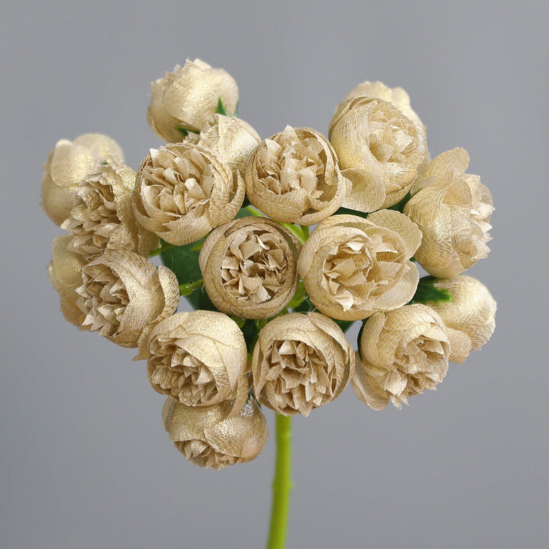 2025 Modern Romance Artificial Peony Buds Bouquet, Shiny Finish, Bulk Wedding & Home Decor