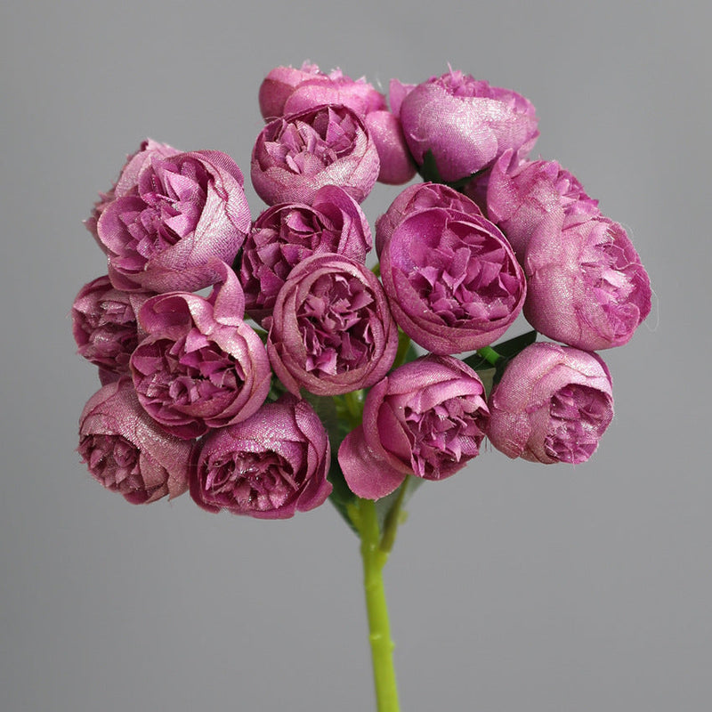 2025 Modern Romance Artificial Peony Buds Bouquet, Shiny Finish, Bulk Wedding & Home Decor