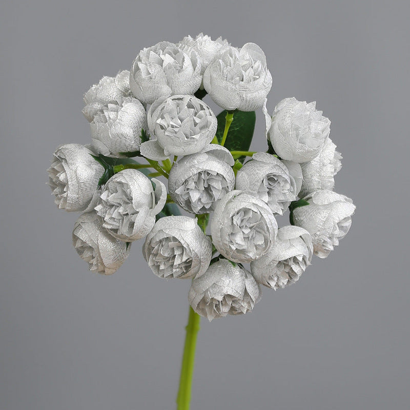 2025 Modern Romance Artificial Peony Buds Bouquet, Shiny Finish, Bulk Wedding & Home Decor