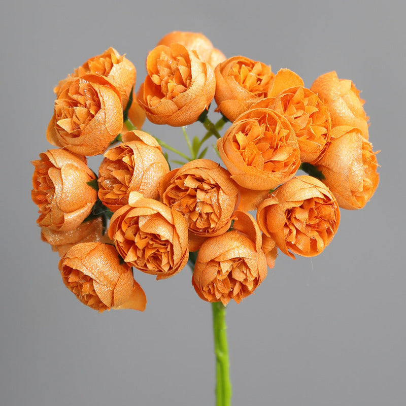 2025 Modern Romance Artificial Peony Buds Bouquet, Shiny Finish, Bulk Wedding & Home Decor
