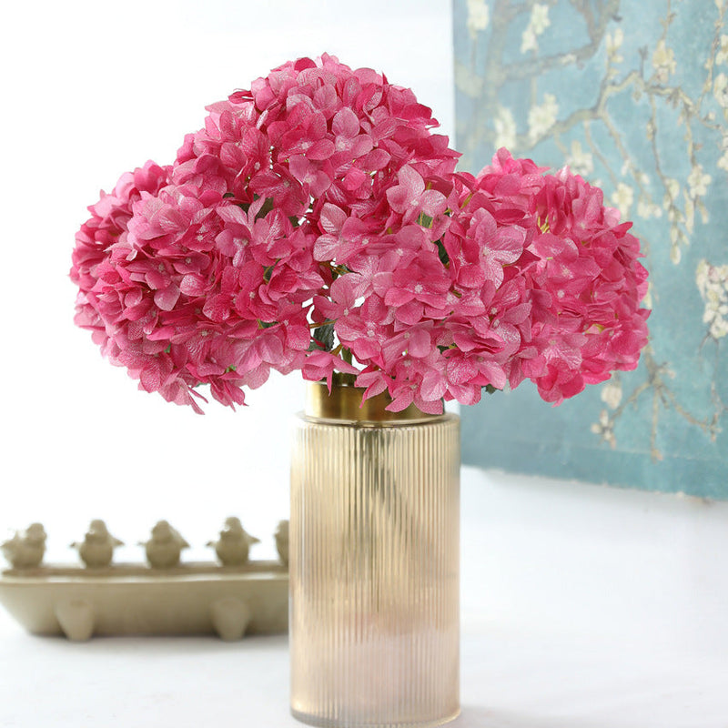 2025 Artificial Hydrangea Stems 10 Pcs Shiny Silk Flowers for Wedding Party Decorations