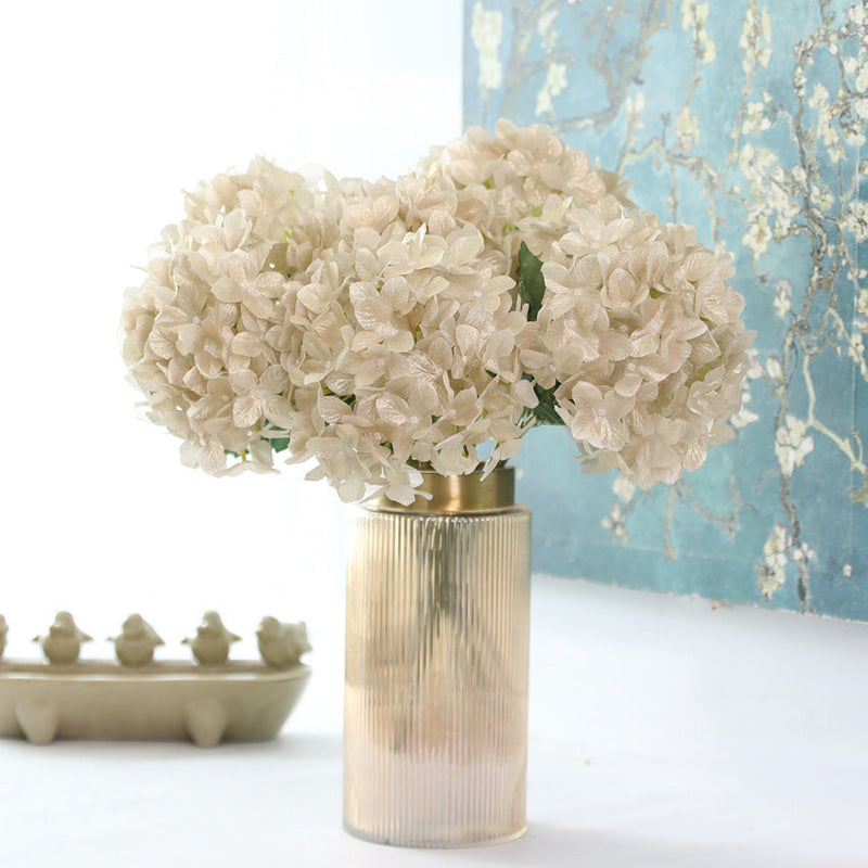 2025 Artificial Hydrangea Stems 10 Pcs Shiny Silk Flowers for Wedding Party Decorations