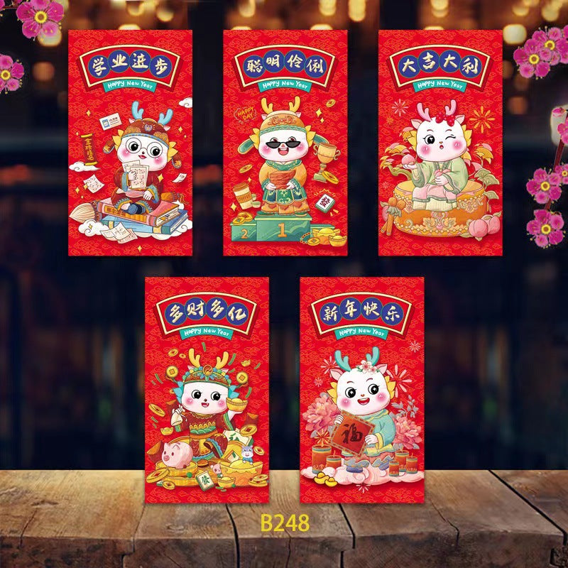 Bulk 20 Pcs Year of the Dragon Red Envelopes 2024 Creative Red Packets for Chinese New Year Spring Festival Weddings Birthday Gifts Wholesale