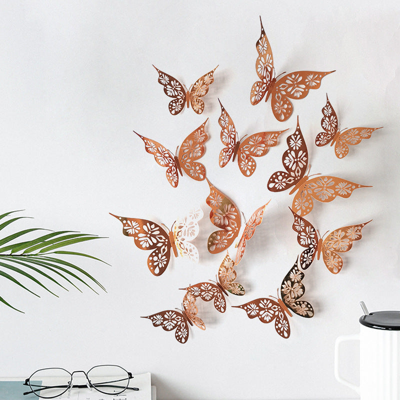 Bulk 24PCS 3D Butterfly Wall Decals DIY Mural Stickers Birthday Wedding Party Cake Decorations Wholesale