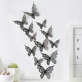 Bulk 24PCS 3D Butterfly Wall Decals DIY Mural Stickers Birthday Wedding Party Cake Decorations Wholesale