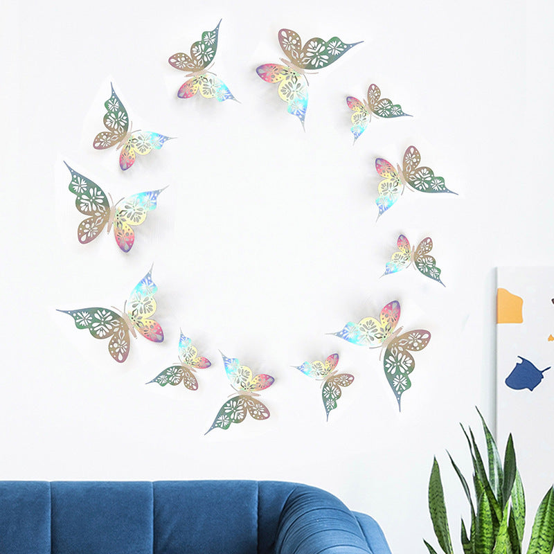 Bulk 24PCS 3D Butterfly Wall Decals DIY Mural Stickers Birthday Wedding Party Cake Decorations Wholesale