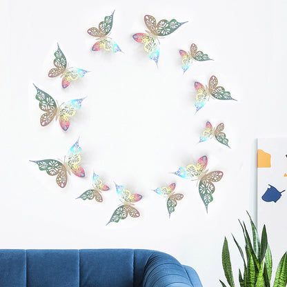 Bulk 24PCS 3D Butterfly Wall Decals DIY Mural Stickers Birthday Wedding Party Cake Decorations Wholesale