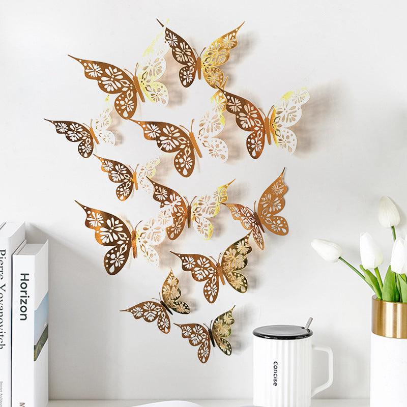Bulk 24PCS 3D Butterfly Wall Decals DIY Mural Stickers Birthday Wedding Party Cake Decorations Wholesale