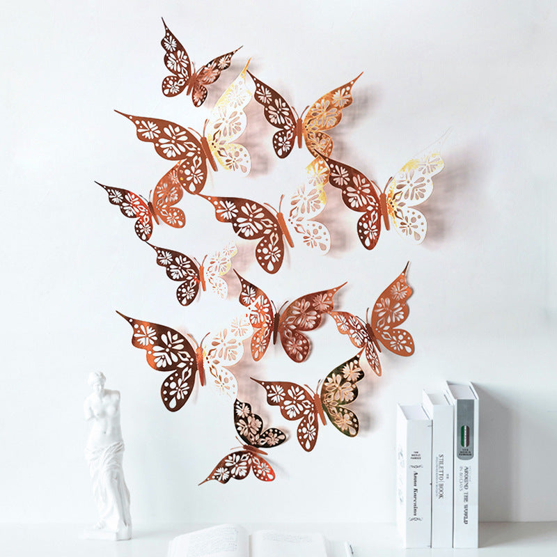 Bulk 24PCS 3D Butterfly Wall Decals DIY Mural Stickers Birthday Wedding Party Cake Decorations Wholesale