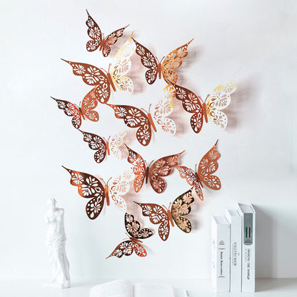 Bulk 24PCS 3D Butterfly Wall Decals DIY Mural Stickers Birthday Wedding Party Cake Decorations Wholesale