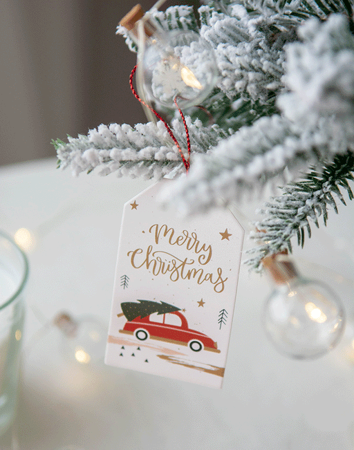 24 PCS Christmas Gift Tags with String, Hanging Label for DIY Gift Wrap and Packaging