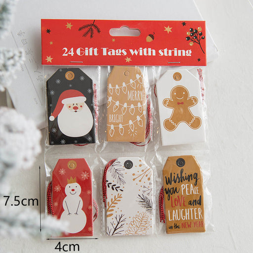 24 PCS Christmas Gift Tags with String, Hanging Label for DIY Gift Wrap and Packaging