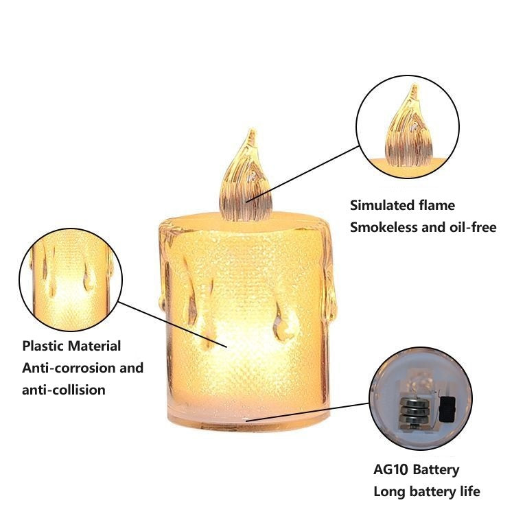 Bulk 24 Pcs Flameless LED Tea Light Candle for Wedding Valentine's Day  Wholesale