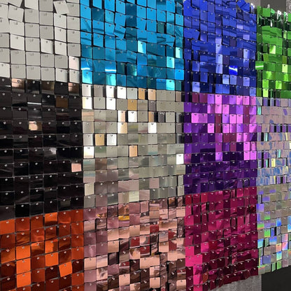 Bulk 24pcs Square Sequin Shimmer Wall Backdrop Panels Photo Backdrops for Birthday Anniversary Wedding Graduation Party Decoration Wholesale