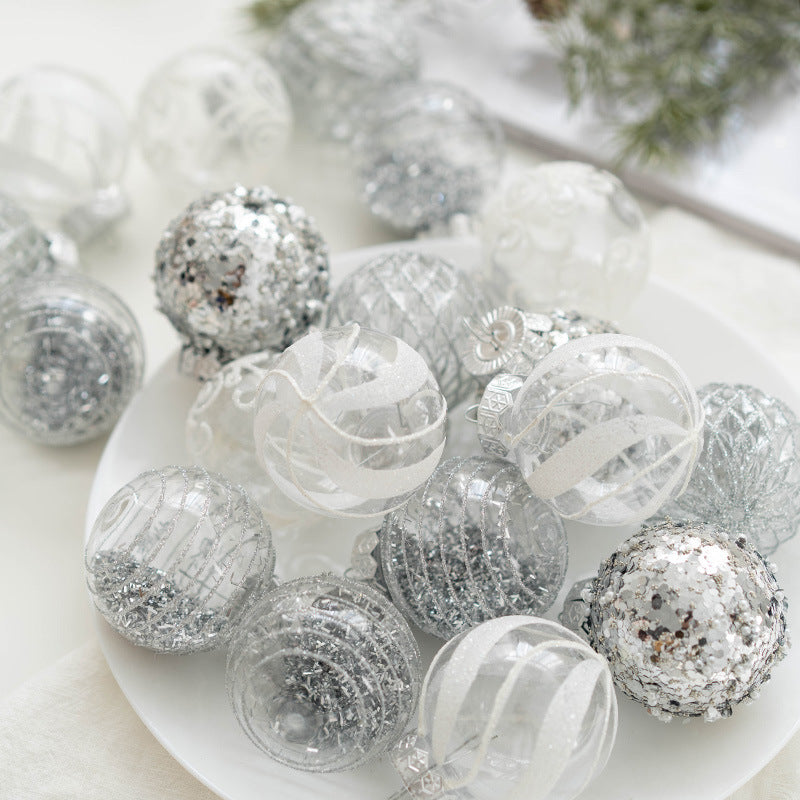 25 Pcs Gold Glitter Christmas Ball Ornaments Hanging Decorations Bulk Set
