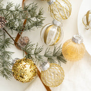 25 Pcs Gold Glitter Christmas Ball Ornaments Hanging Decorations Bulk Set