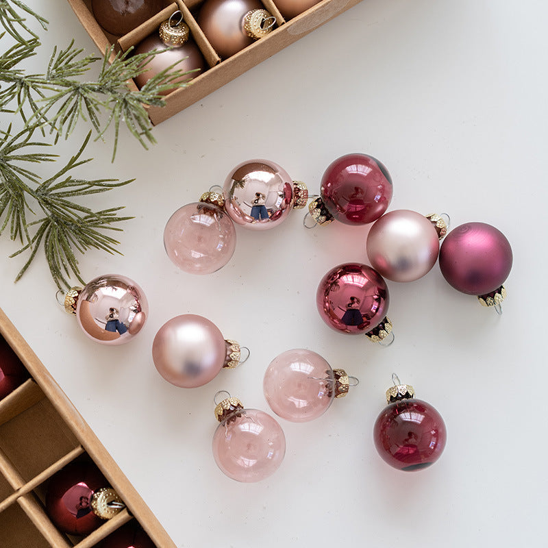 25 Pcs Glitter Glass Christmas Ball Ornaments Hanging Decorations Bulk Set