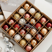 25 Pcs Glitter Glass Christmas Ball Ornaments Hanging Decorations Bulk Set