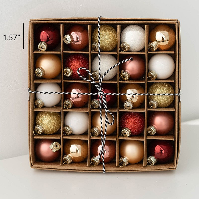 25 Pcs Glitter Glass Christmas Ball Ornaments Hanging Decorations Bulk Set
