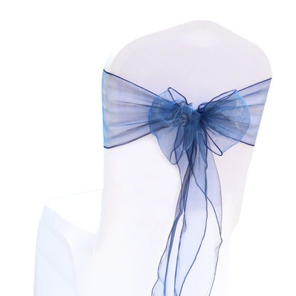 Bulk 25 PCS Organza Chair Sashes for Wedding Banquet Birthday Engagement Ceremony Party Hotel Decor Wholesale