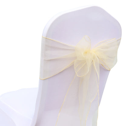 Bulk 25 PCS Organza Chair Sashes for Wedding Banquet Birthday Engagement Ceremony Party Hotel Decor Wholesale