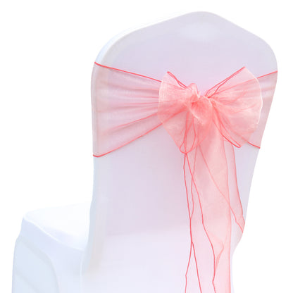 Bulk 25 PCS Organza Chair Sashes for Wedding Banquet Birthday Engagement Ceremony Party Hotel Decor Wholesale