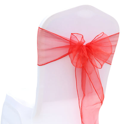 Bulk 25 PCS Organza Chair Sashes for Wedding Banquet Birthday Engagement Ceremony Party Hotel Decor Wholesale