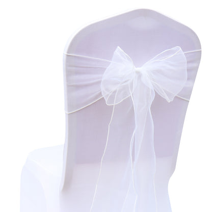 Bulk 25 PCS Organza Chair Sashes for Wedding Banquet Birthday Engagement Ceremony Party Hotel Decor Wholesale
