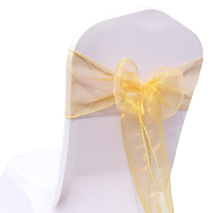 Bulk 25 PCS Organza Chair Sashes for Wedding Banquet Birthday Engagement Ceremony Party Hotel Decor Wholesale
