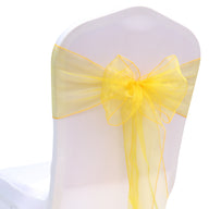 Bulk 25 PCS Organza Chair Sashes for Wedding Banquet Birthday Engagement Ceremony Party Hotel Decor Wholesale