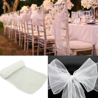 Bulk 25 PCS Organza Chair Sashes for Wedding Banquet Birthday Engagement Ceremony Party Hotel Decor Wholesale