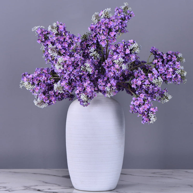 25.5 Inch Lilac Spray Stems, 6 Pcs Blue Purple Real Touch Artificial Flowers