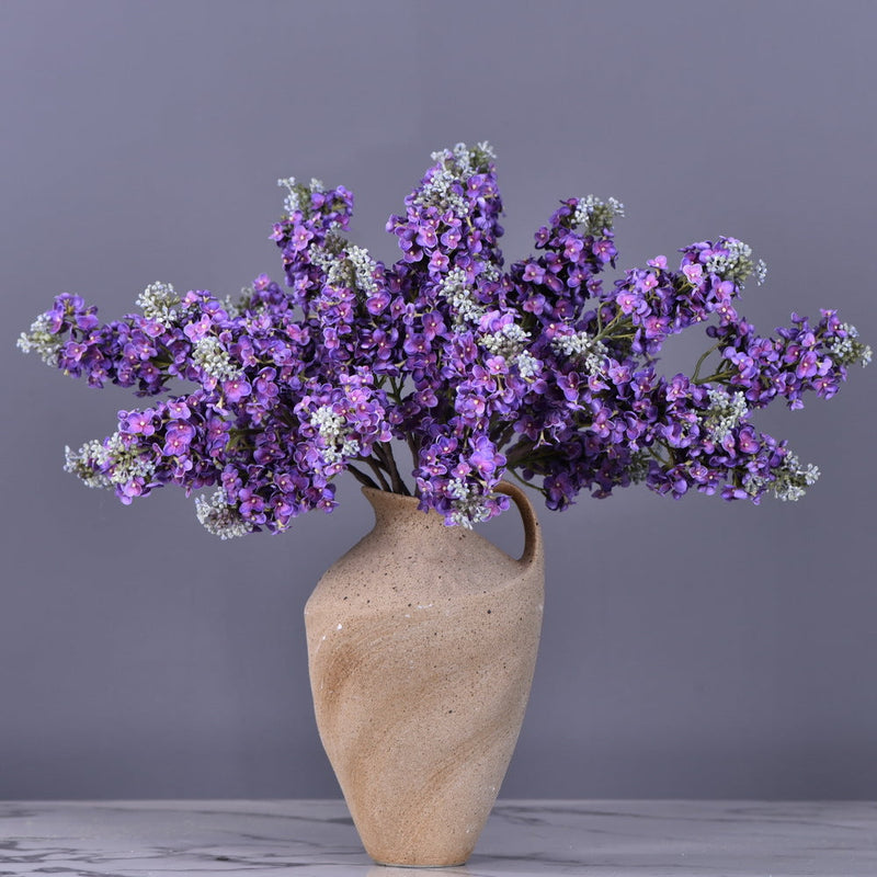 25.5 Inch Lilac Spray Stems, 6 Pcs Blue Purple Real Touch Artificial Flowers