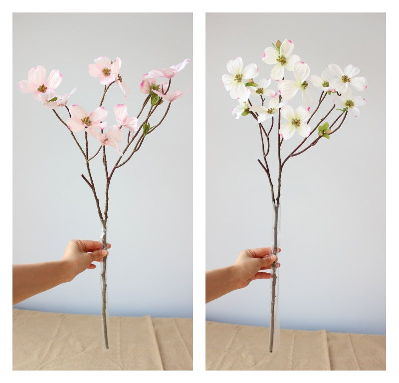 26 Inch Artificial Dogwood Blossom Stems 10 Pcs Silk Cornus Flowers for Floral Arrangements