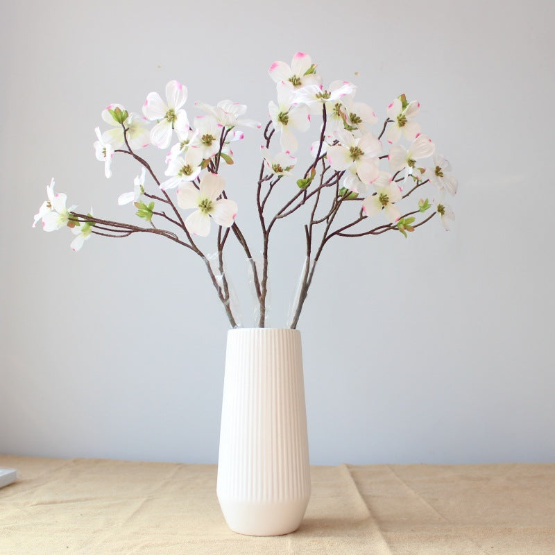26 Inch Artificial Dogwood Blossom Stems 10 Pcs Silk Cornus Flowers for Floral Arrangements