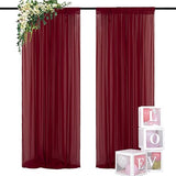 Bulk 2 PCS Chiffon Voile Backdrop Curtain 5FTx7FT Panels Fabric Drapes for Wedding Baby Shower Stage Decorations Wholesale