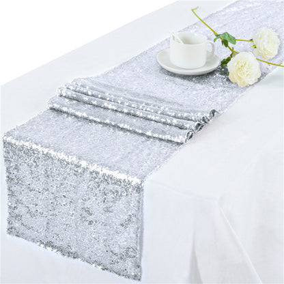 Bulk 2 PCS Glitter Sequin Table Runner for Birthday Wedding Engagement Bridal Baby Shower Holiday Celebration Party Decorations Wholesale
