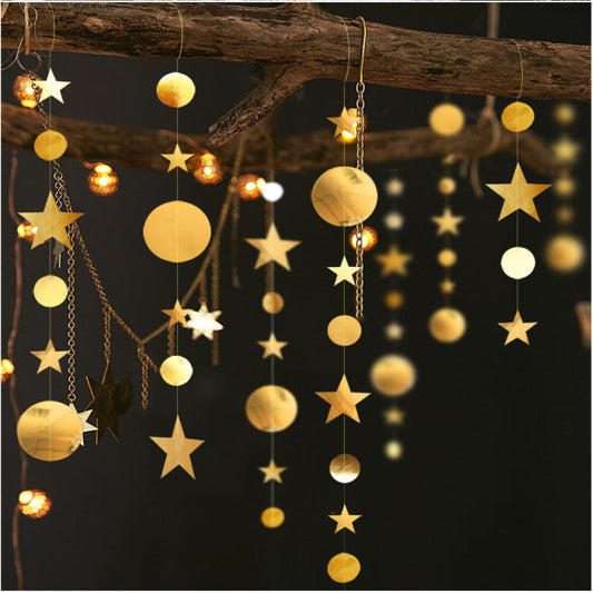 Bulk 2 PCS Sun Stars Garland Banner Hanging Streamer Decoration for Baby Shower Wedding Birthday Festival Party Decor Wholesale