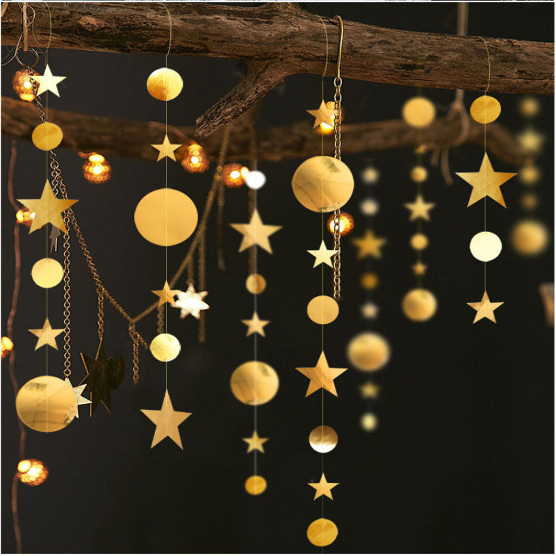 Bulk 2 PCS Sun Stars Garland Banner Hanging Streamer Decoration for Baby Shower Wedding Birthday Festival Party Decor Wholesale
