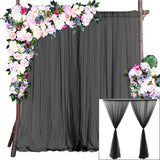 Bulk 2 PCS Tulle Sheer Backdrop Curtain Background Drapes for Wedding Arch Baby Shower Birthday Party Decoration Wholesale
